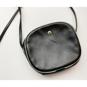 Etienne Aigner • Black Leather-Style Crossbody Purse